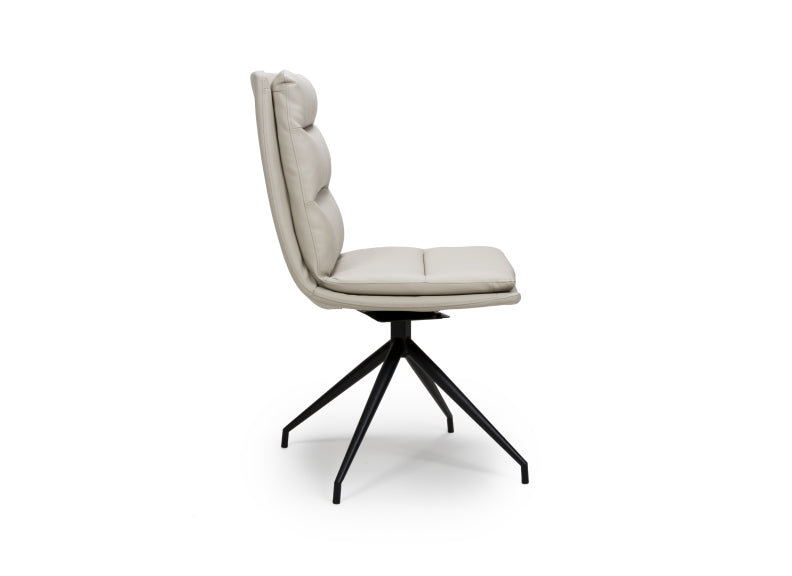 Nobo Taupe Chair W/Black Metal Base - side