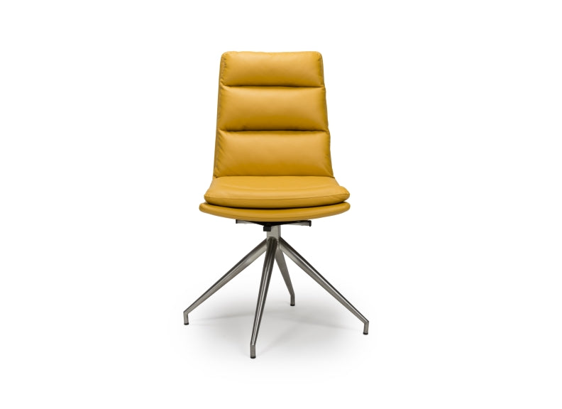 Nobo Ochre Chair W/Brushed Metal Base - 1