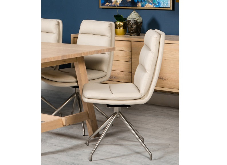 Nobo Taupe Chair W/Brushed Metal Base - room