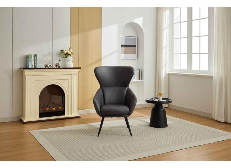 Nantes Fabric Graphite Chair - front