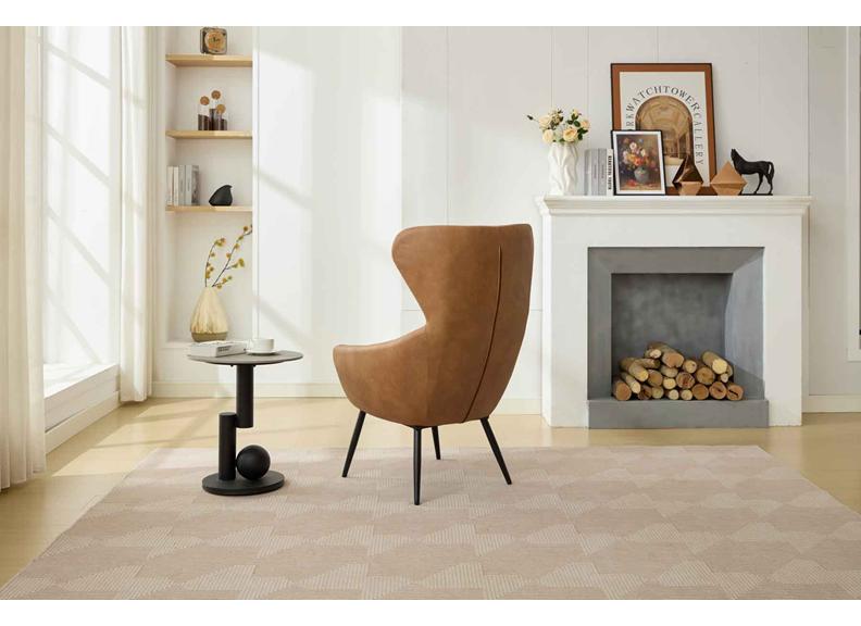 Nantes Fabric Tan Chair - rear
