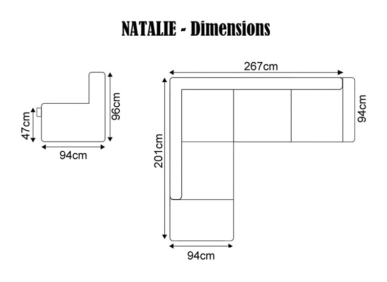 Natalia Fabric Chaise Sofa with Powered Recline & Adjustable Headrests – Luxury Comfort Corner Lounger