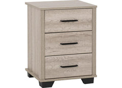 Oliver Three Drawer Bedside - 1