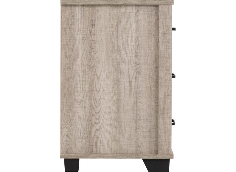 Oliver Three Drawer Bedside - side