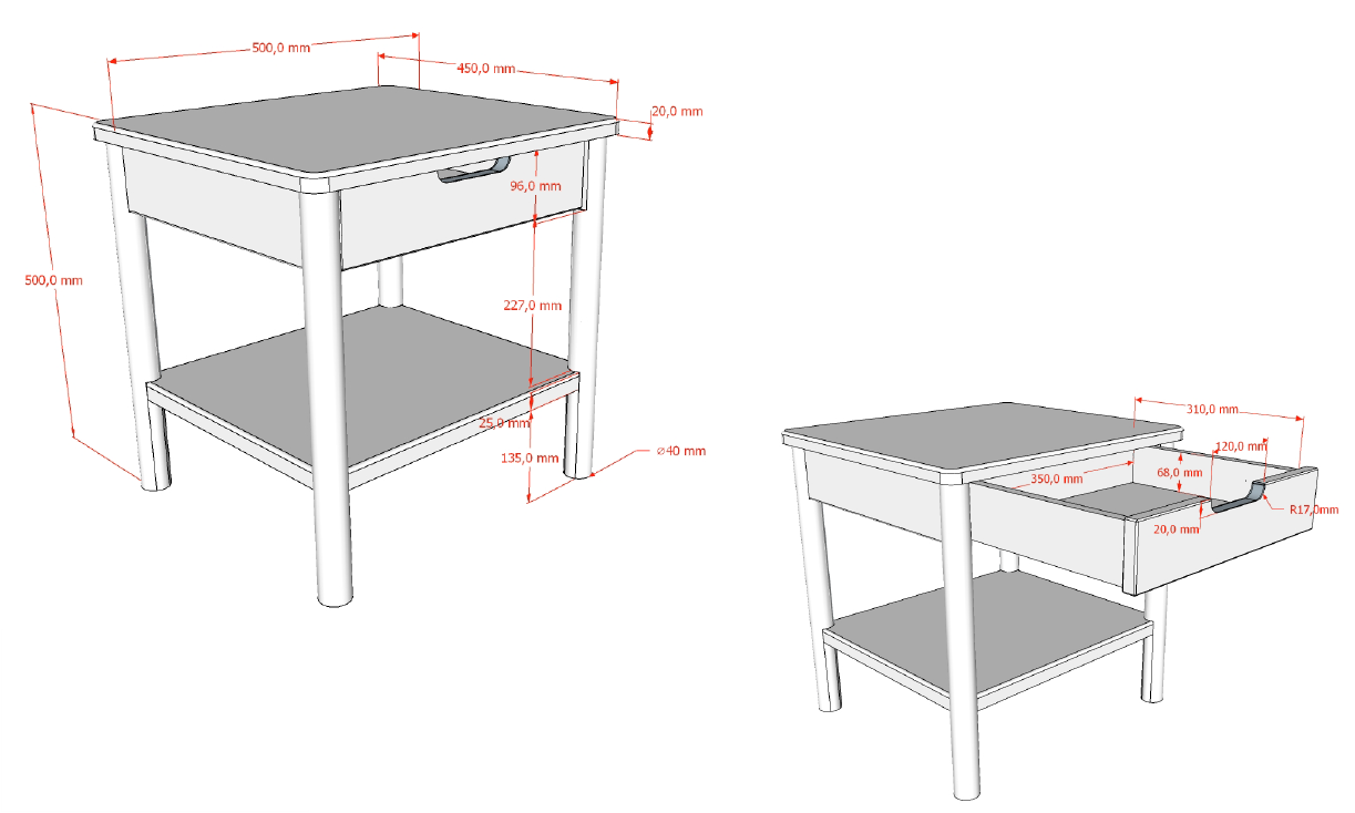 Olive Nightstand With Drawer (VIP)