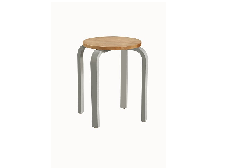 Two Solid Seat Olive Stools