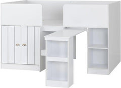 Orlando Study Bunk - White With Slide-Out Desk