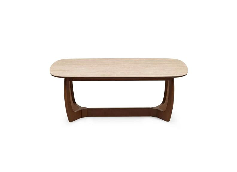 Portland Coffee Table | Walnut Effect Frame & Natural Stone Top