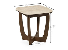 Portland Lamp Table | Walnut Effect Frame & Natural Stone Top