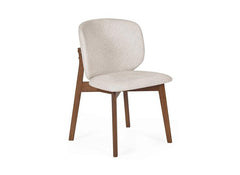 Two Portland Fabric Dining Chairs | Walnut effect Frame & Chenille Fabric Upholstery