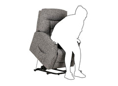 Prescot Lift & Rise Dual Motor Armchair – Remote Controlled Recliner in Dark Grey or Oatmeal Fabric