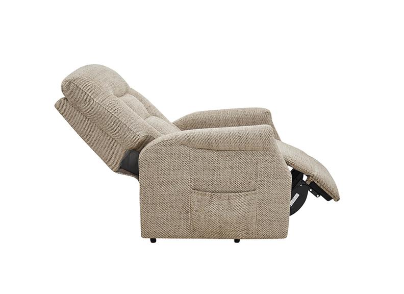 Prescot Lift & Rise Dual Motor Armchair – Remote Controlled Recliner in Dark Grey or Oatmeal Fabric