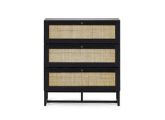 Padstow Black & Rattan Chest - 1
