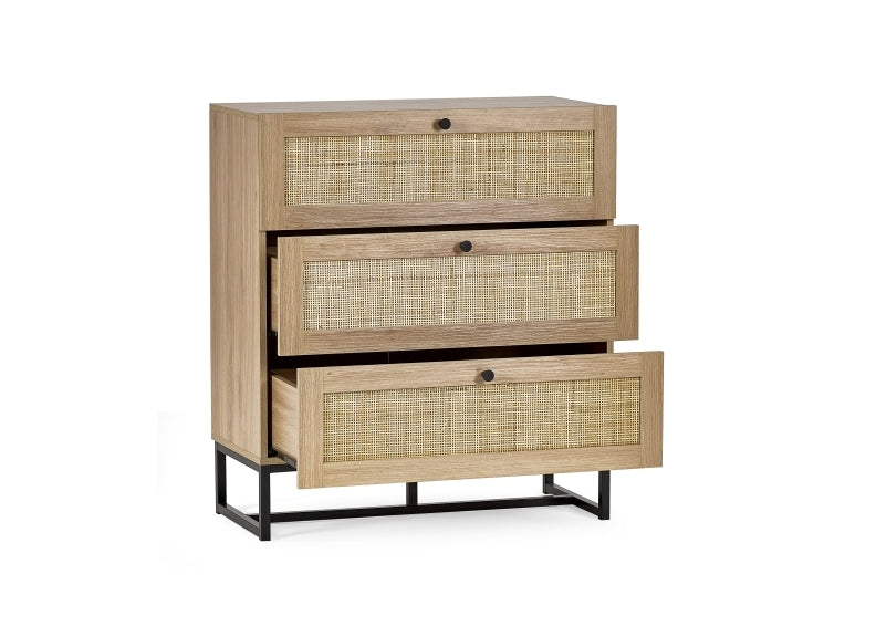 Padstow Three Drawer Chest - open