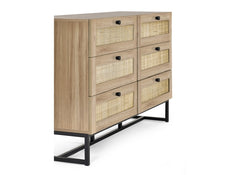 Padstow Oak Six Drawer Wide Chest - side
