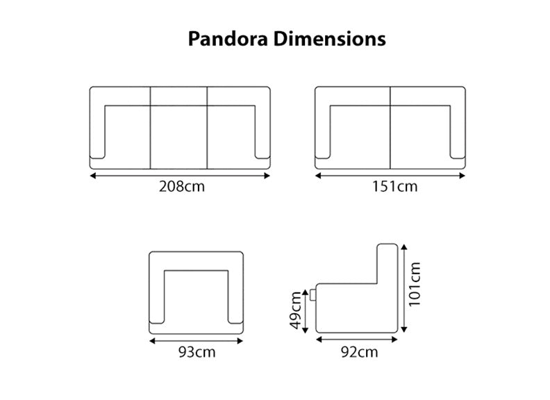 Pandora Half-Leather Manual Reclining Three Seat Sofa – Luxury Manual Recliner Sofa In Pearl Grey