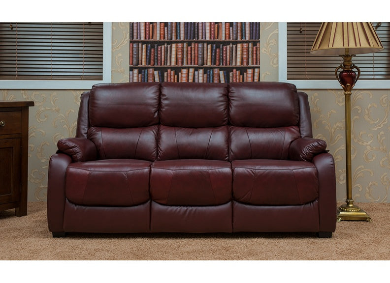 Parker Wine Half Leather Sofa
