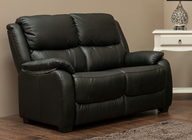 Parker Half Leather Black Two Seat Sofa