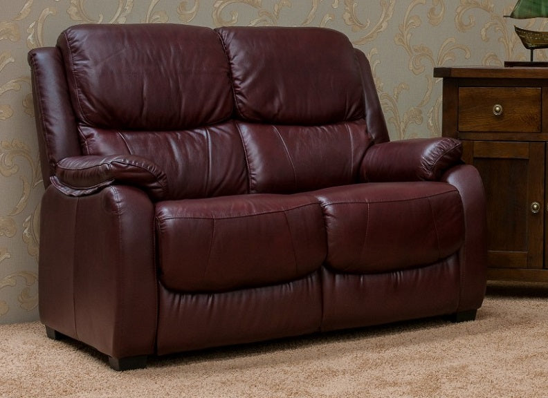 Parker Half Leather Wine Two Seat Sofa