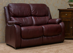 Parker Half Leather Wine Two Seat Sofa