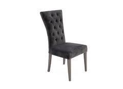 Pembroke Charcoal Chair W/Dark Wood Leg