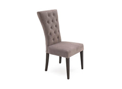 Pembroke Taupe Chair W/Dark Wood Leg