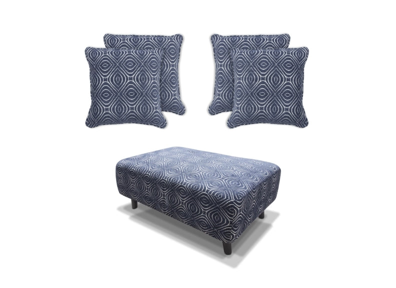 Poppy Blue Stool & Cushion Set