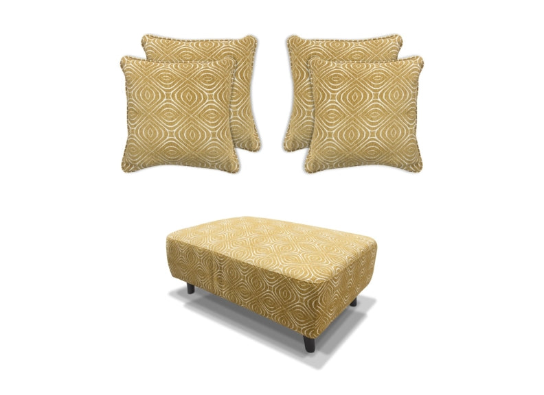 Poppy Yellow Stool & Cushion Set