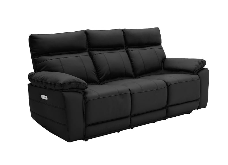Positano Black Powered Reclining Sofa