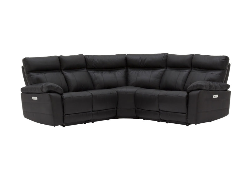 Positano Black Powered Corner Sofa