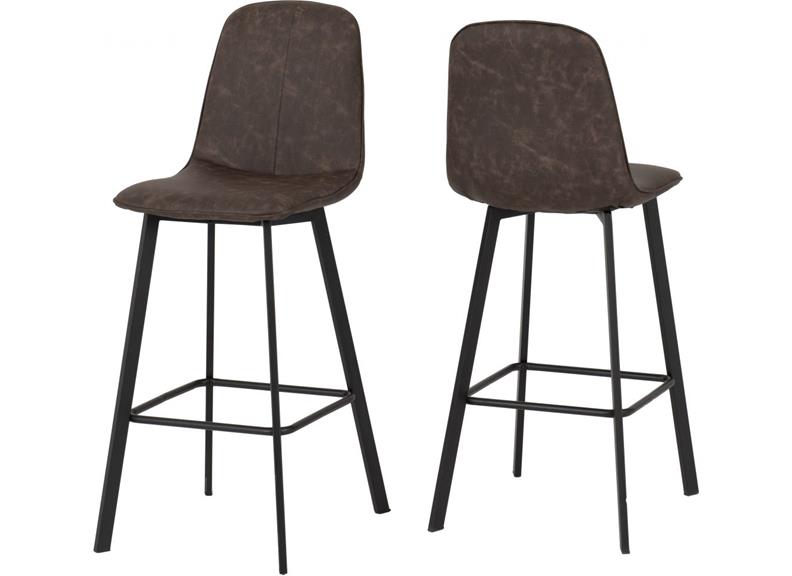 Quebec Brown Faux Leather Bar Stools