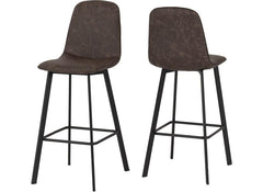 Quebec Brown Faux Leather Bar Stools