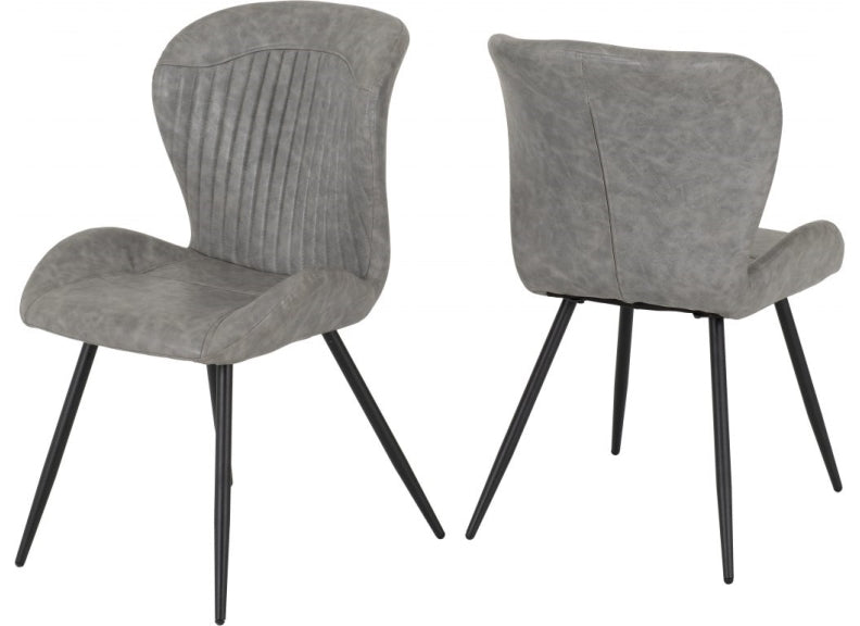 Quebec Grey Faux Leather Chairs