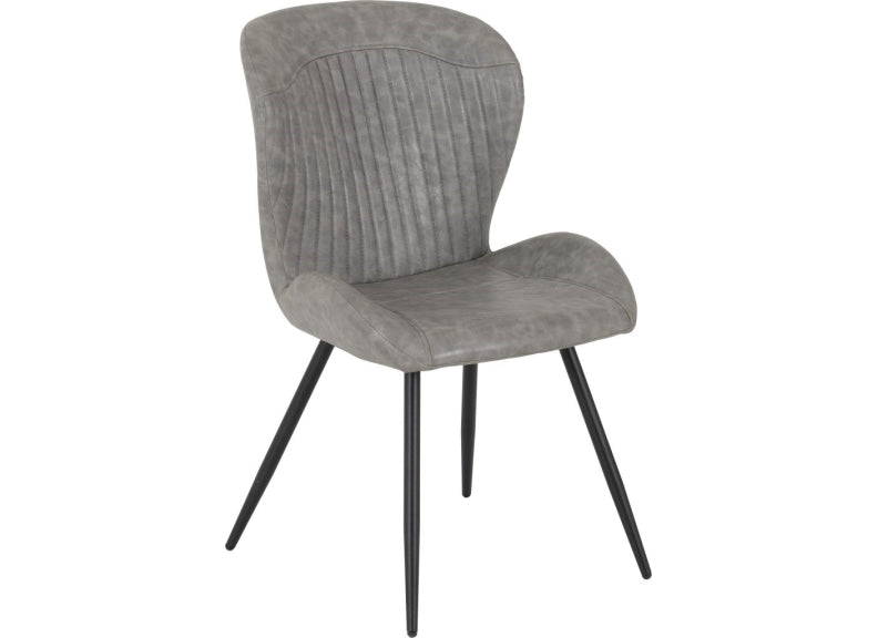 Quebec Grey Faux Leather Chair - 1