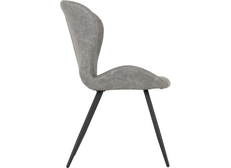 Quebec Grey Faux Leather Chair - side