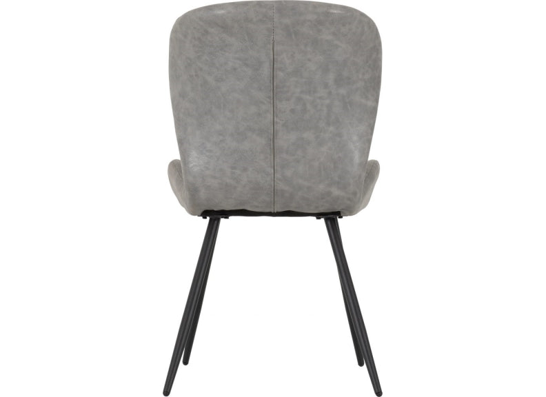 Quebec Grey Faux Leather Chair - rear