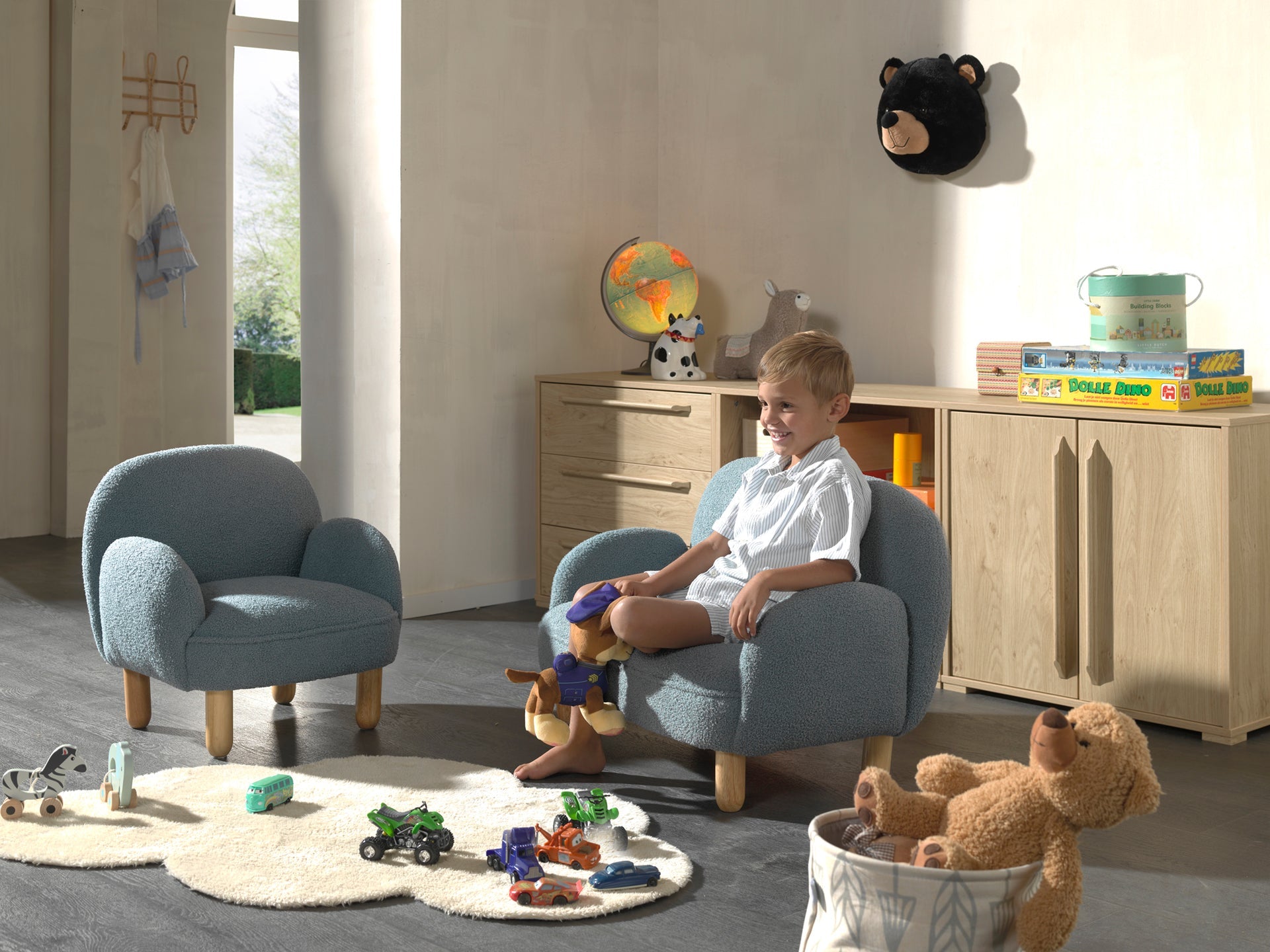 Rocky Sofa Double Mini Bouclé Davis Blue (VIP)