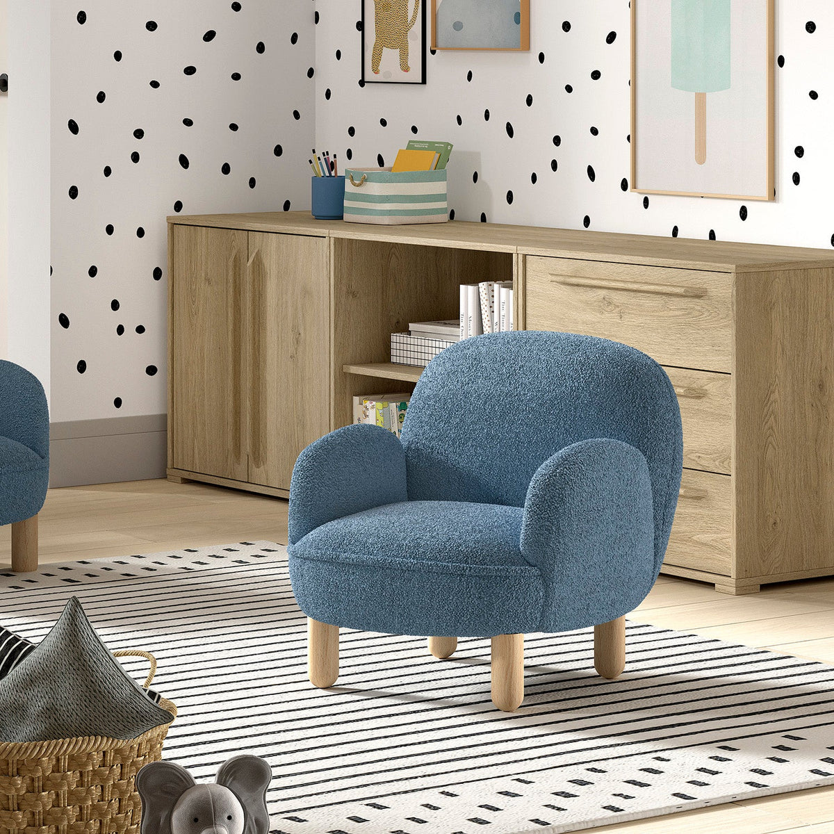 Rocky Sofa Simple Mini Bouclé Davis Blue (VIP)