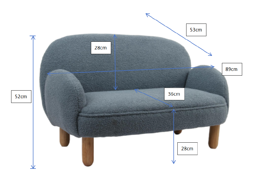 Rocky Sofa Double Mini Bouclé Davis Blue (VIP)