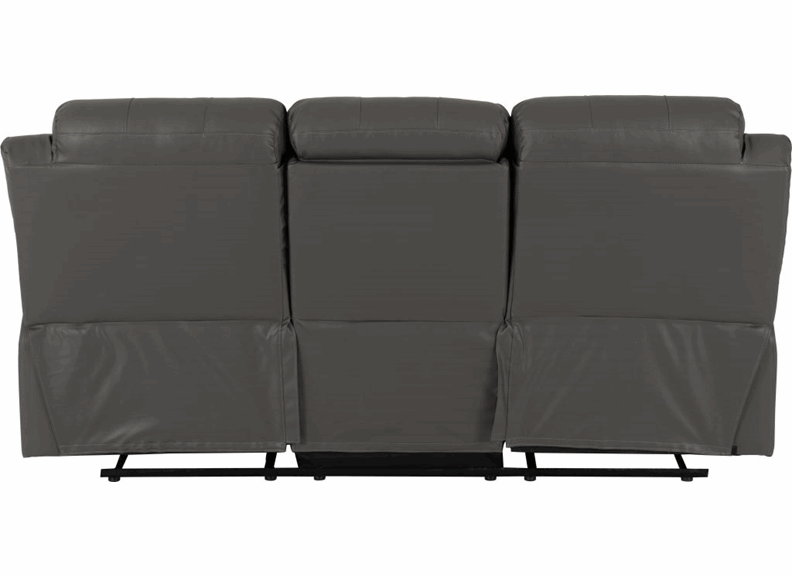 Roma Grey Leather 3RR Sofa - rear