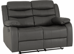 Roma Grey Leather 2RR Sofa - 1