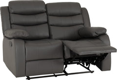 Roma 2 Seater Recliner Sofa Grey Faux Leather - image 2