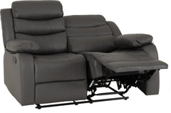 Roma 2 Seater Recliner Sofa Grey Faux Leather - image 3