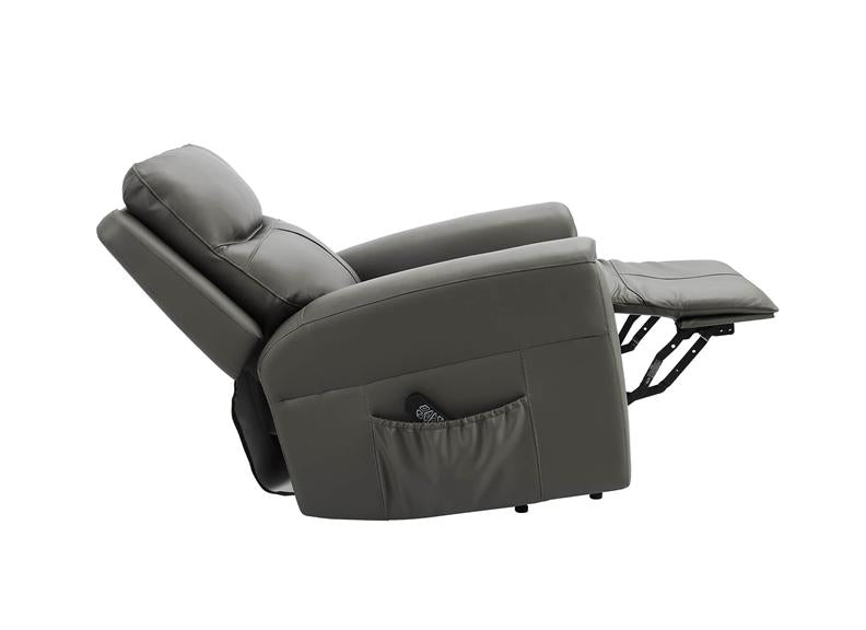 Russo Leather Lift & Rise Armchair - Ash Grey