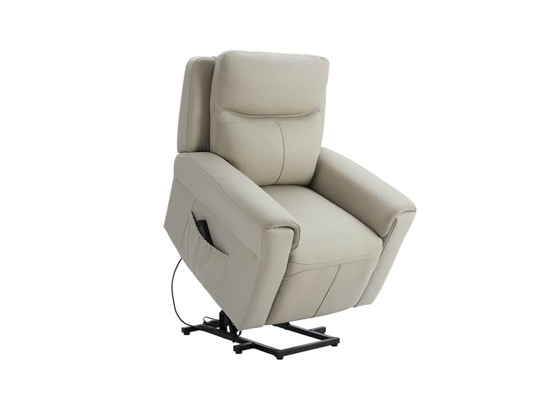 Russo Leather Lift & Rise Armchair - Stone (Pre-Order Only)
