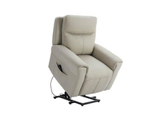 Russo Leather Lift & Rise Armchair - Stone (Pre-Order Only)