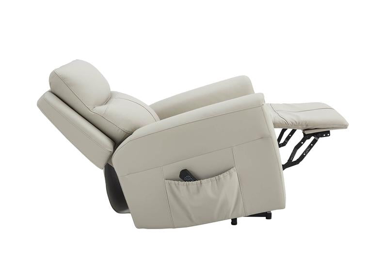 Russo Leather Lift & Rise Armchair - Stone (Pre-Order Only)