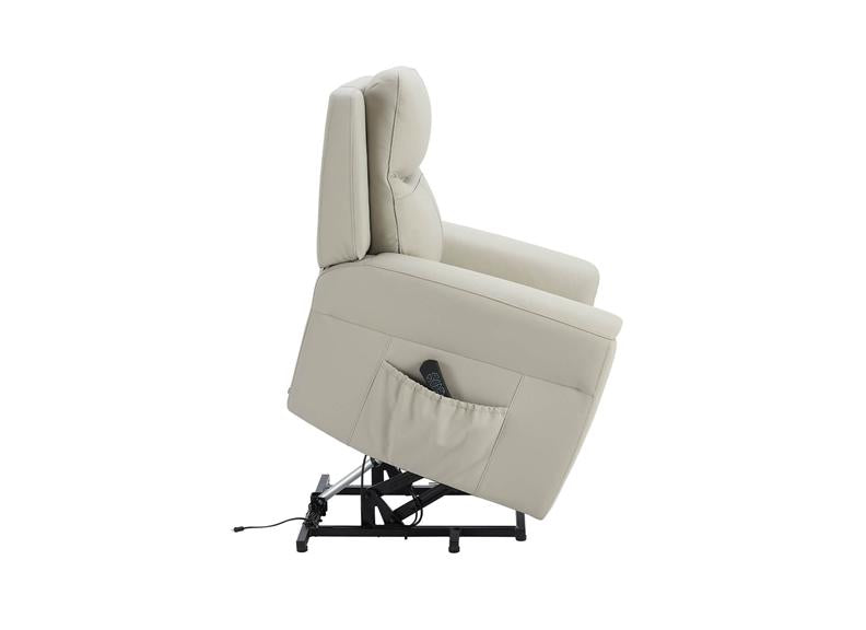 Russo Leather Lift & Rise Armchair - Stone (Pre-Order Only)