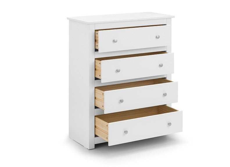 Radley White Four Drawer Chest Of Drawers - open