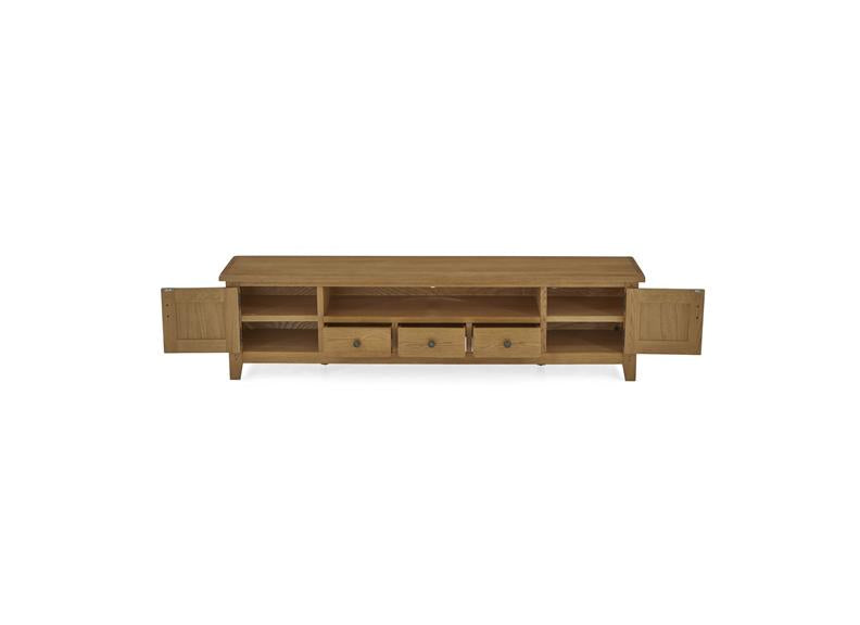 Burford 2.1 m Extra Long TV Stand - open